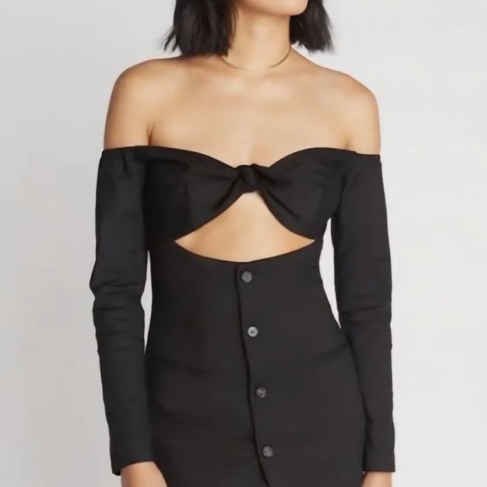 Elegant Black Off-Shoulder Mini Dress